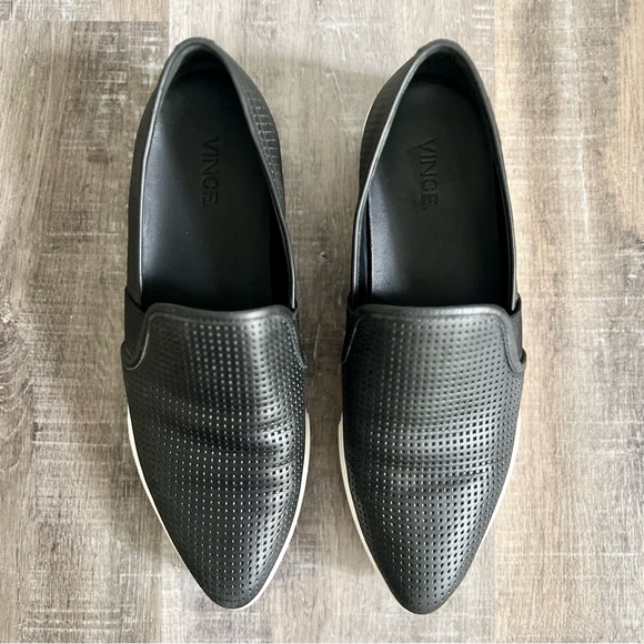 Like New Vince Blair Perforated Leather Slip On Sneaker - Picture 9 of 10
